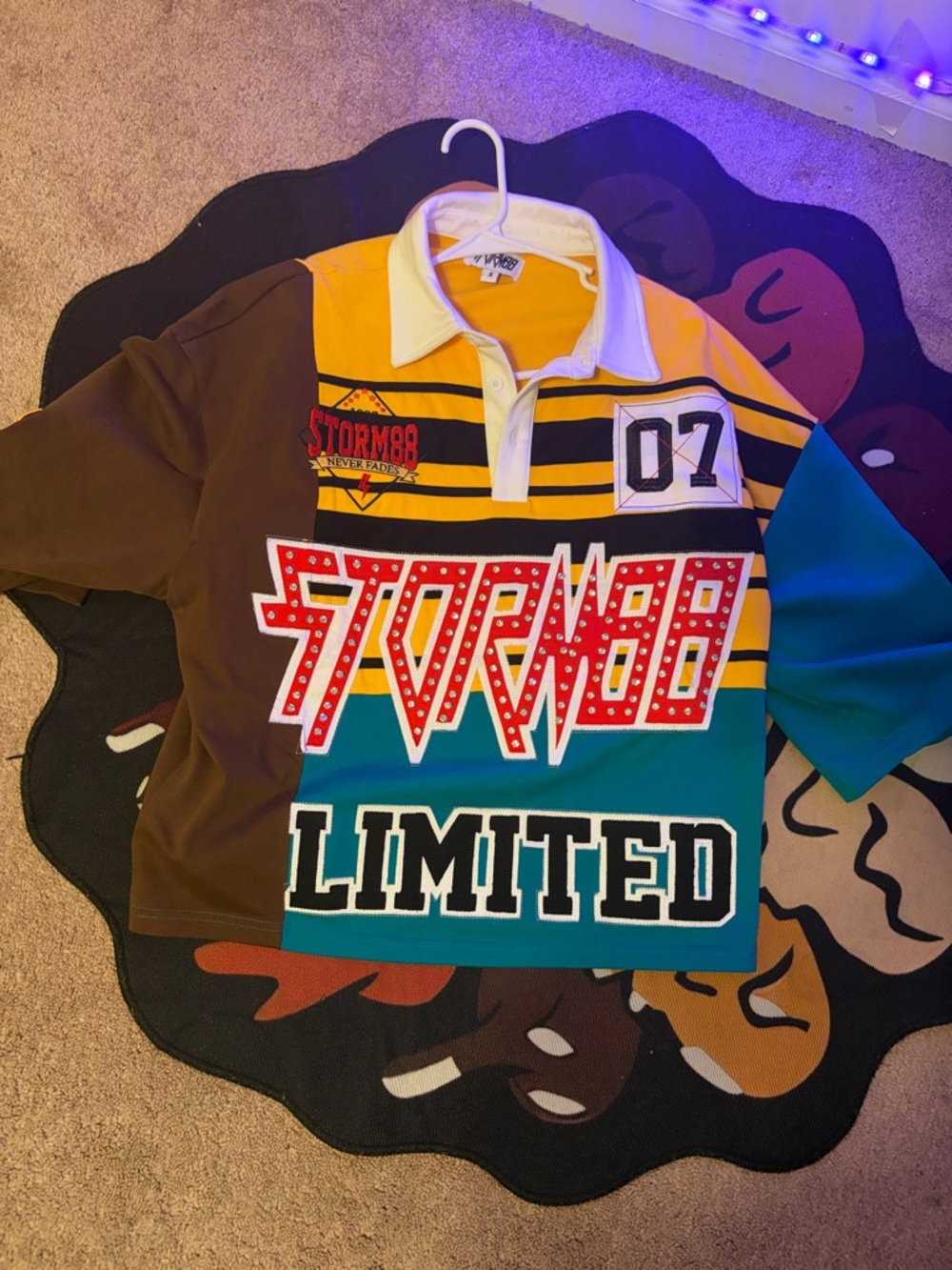 Storm  Colorblock Shirt - Brown/Yellow/Teal